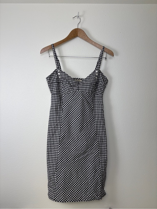 Free People Dresses & Skirts - Free People Black&White Gingham Spaghetti Strap Mini Dress Cottagecore Coquette